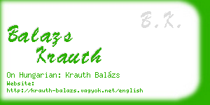 balazs krauth business card